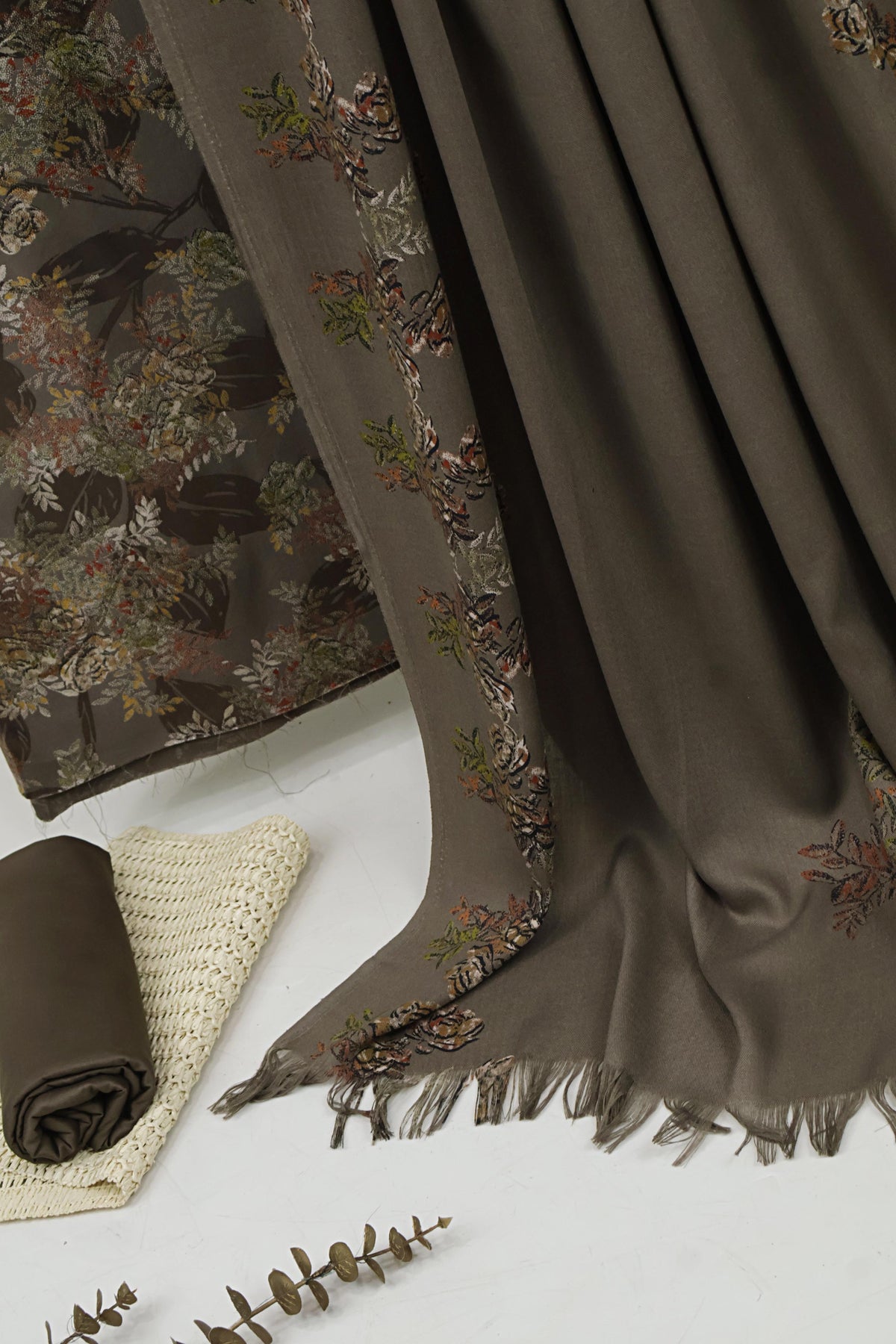 3Piece – Printed China Patti Marina with Pashmina Shawl SLK3P16