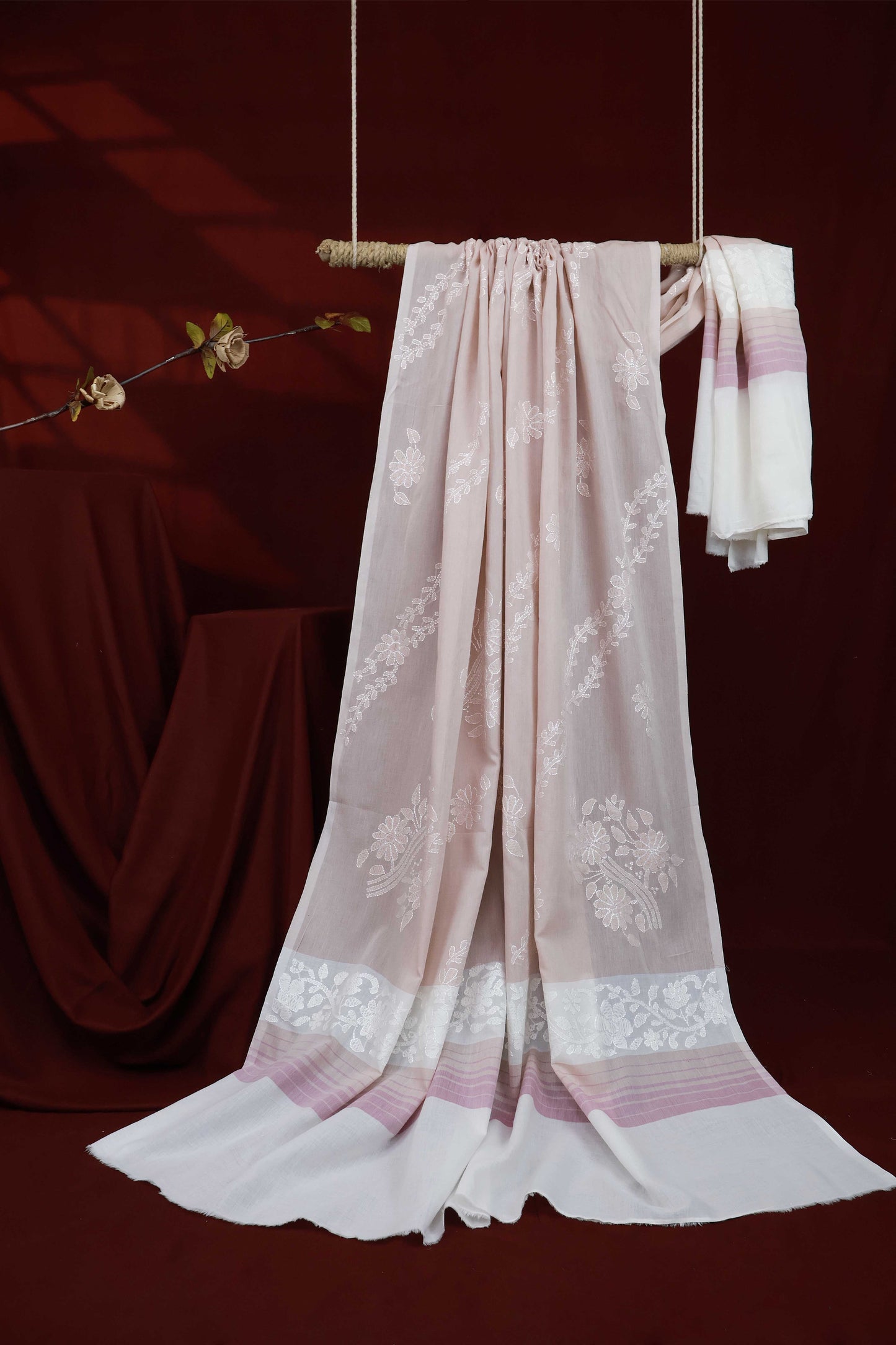 Handmade Embroidered Lawn Shawl HLSH12