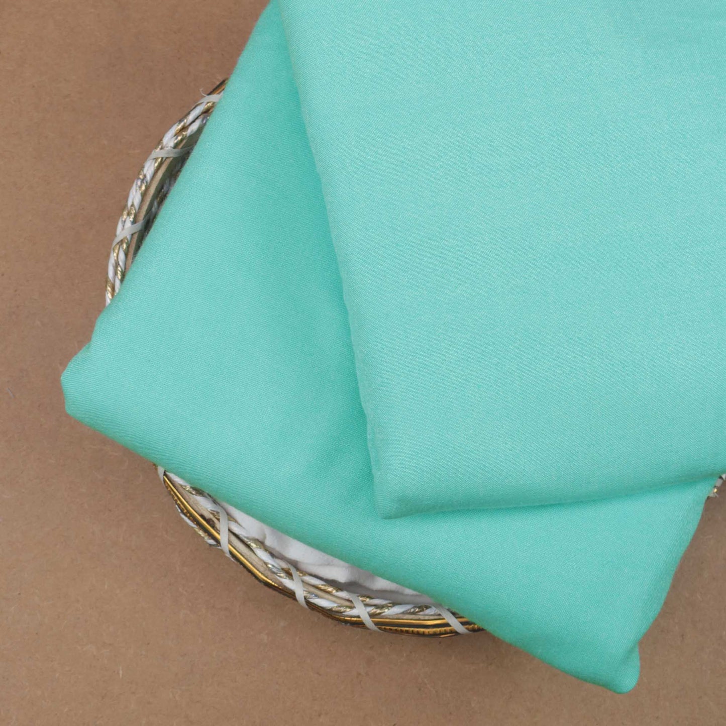 Marina Peach Leather Seafoam Green - Shirt Piece