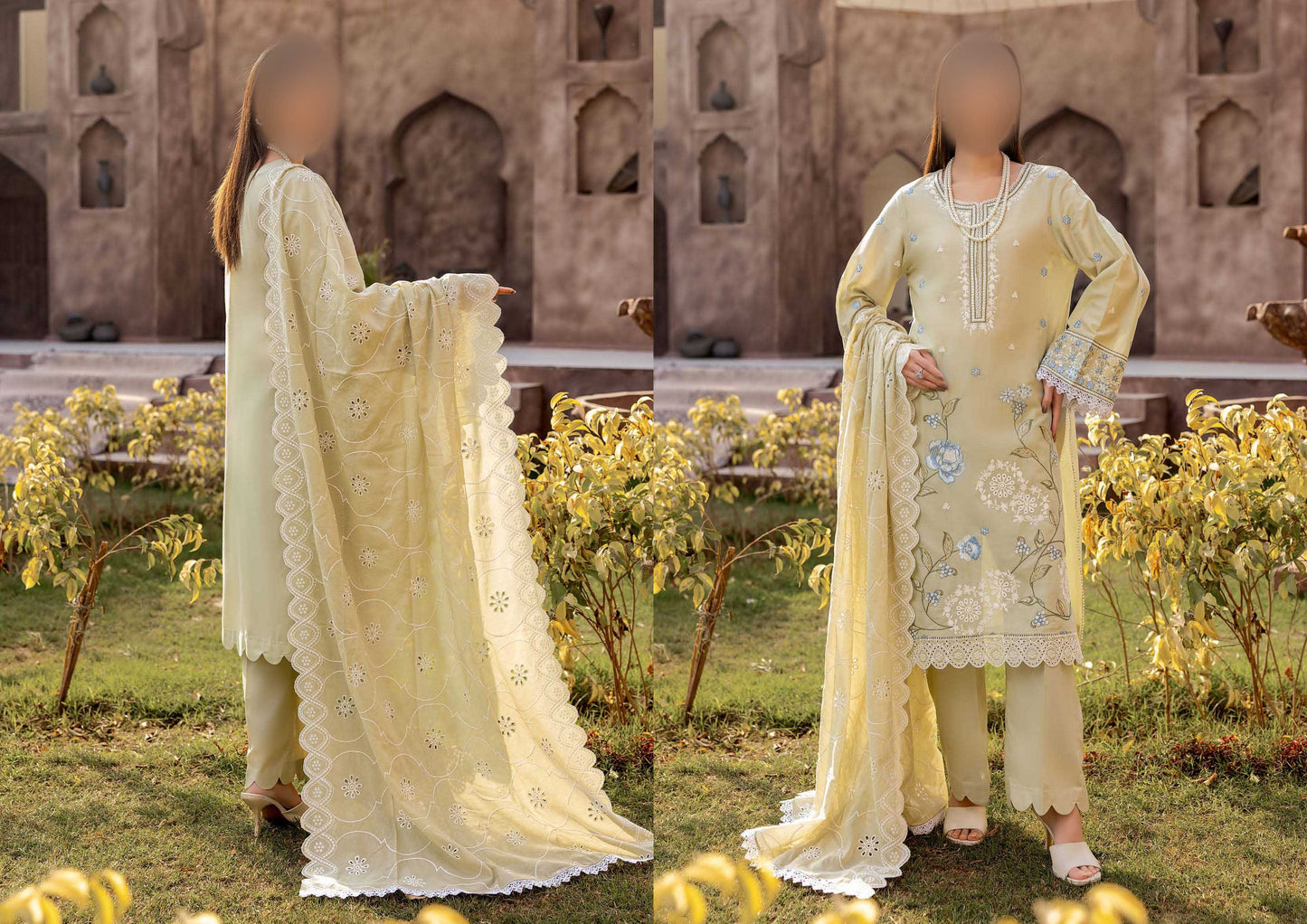 3Piece-Lawn Embroidered Suit V15WR02