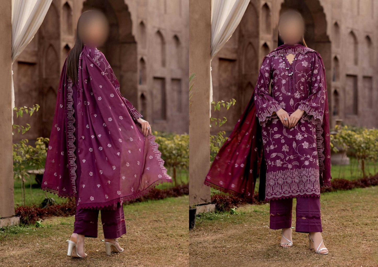 3Piece-Lawn Embroidered Suit V15WR06