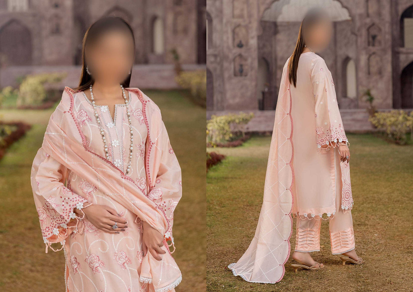 3Piece-Lawn Embroidered Suit V15WR09