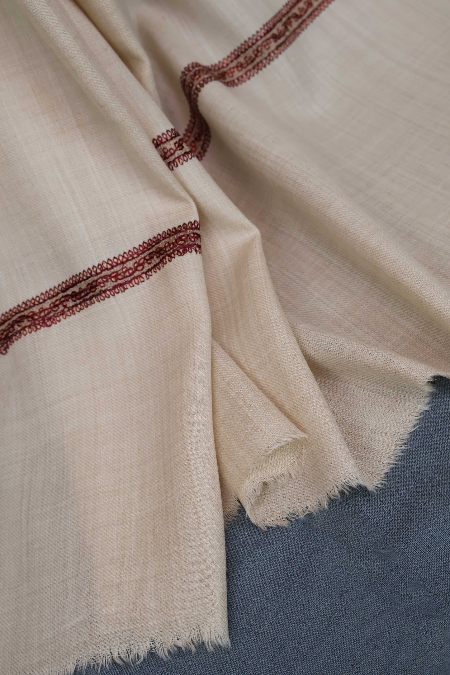 Embroidered Broder Pashmina Shawl FG0027-light skin
