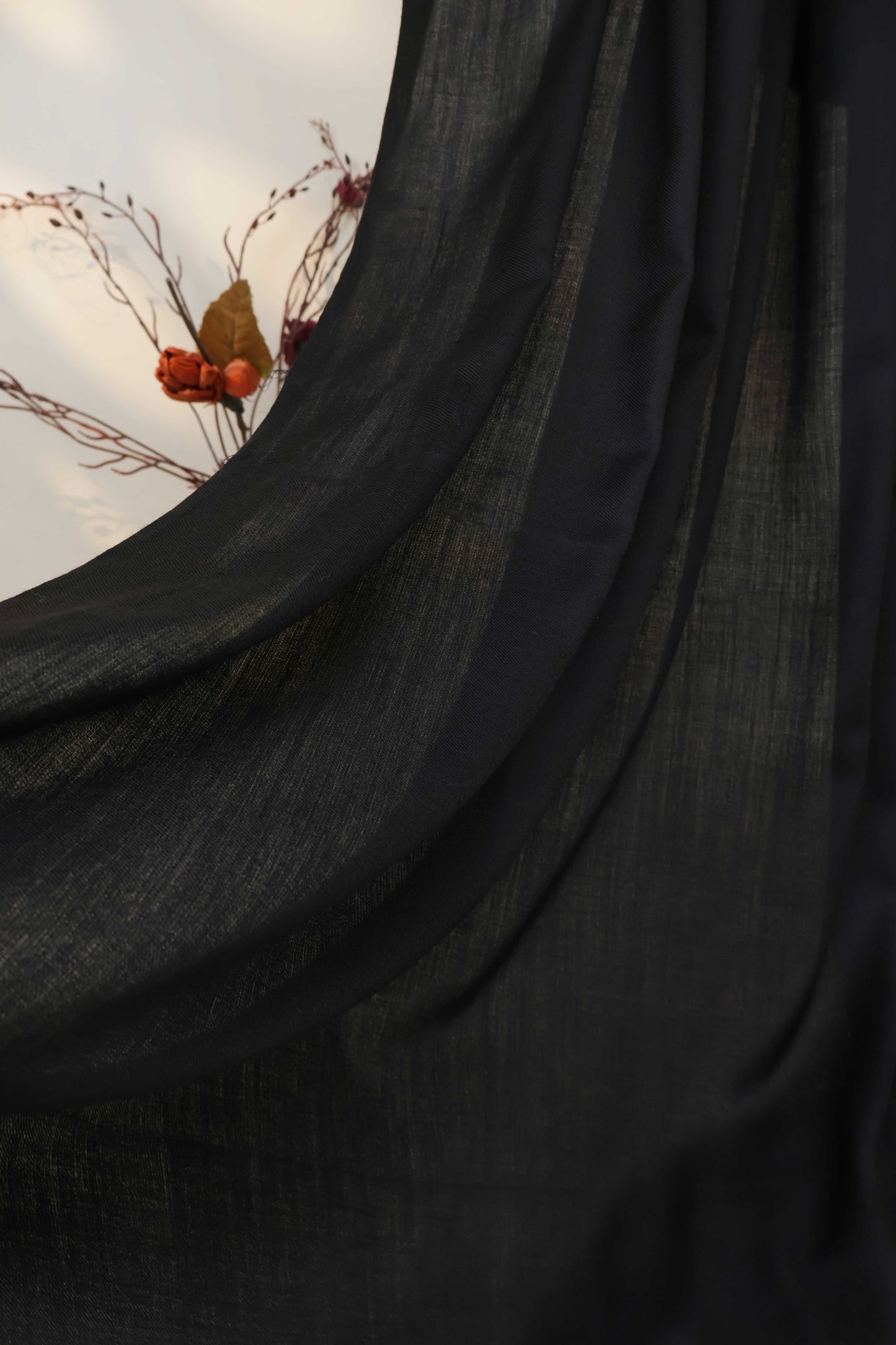 Plain Acralic Pashmina Shawl Black SB08A