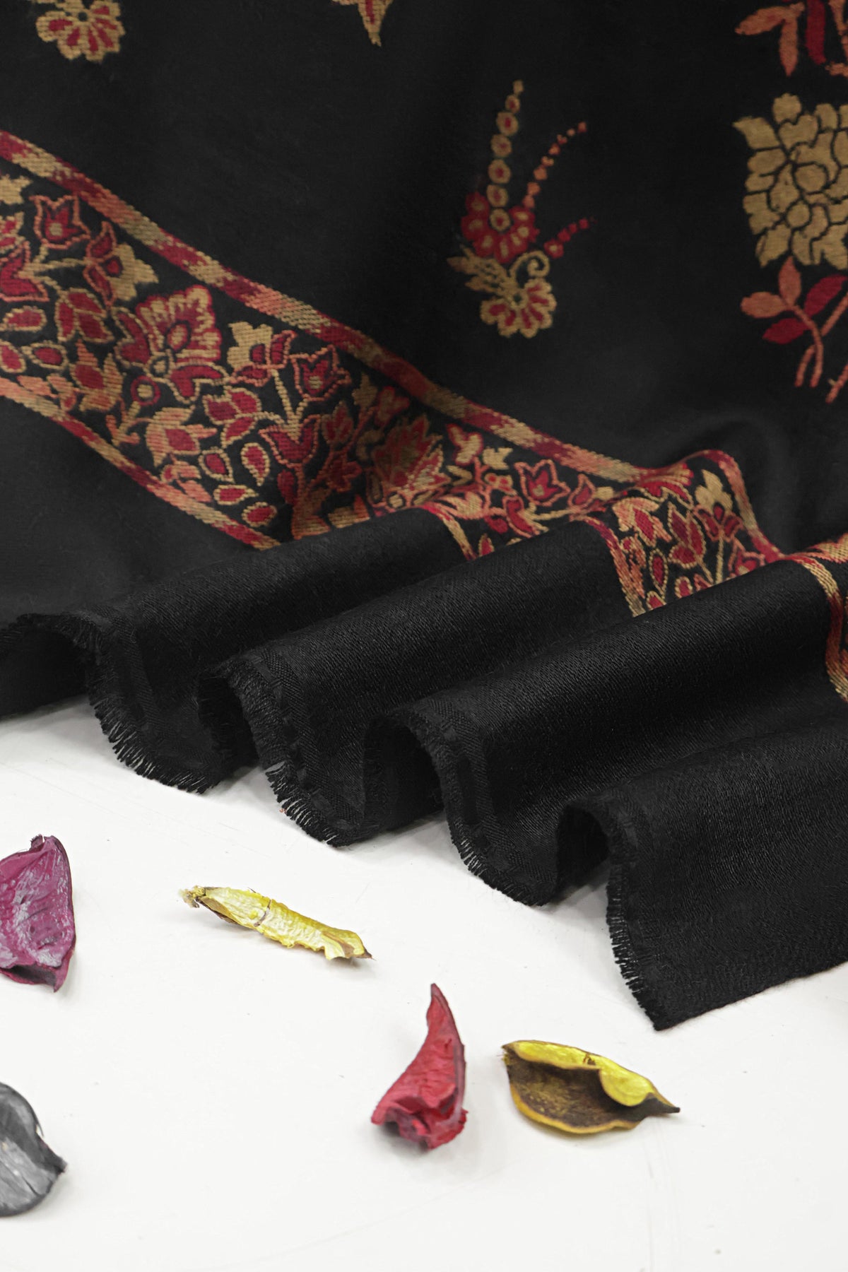 3Piece -Karandi with Pashmina Shawl KP26BLK15
