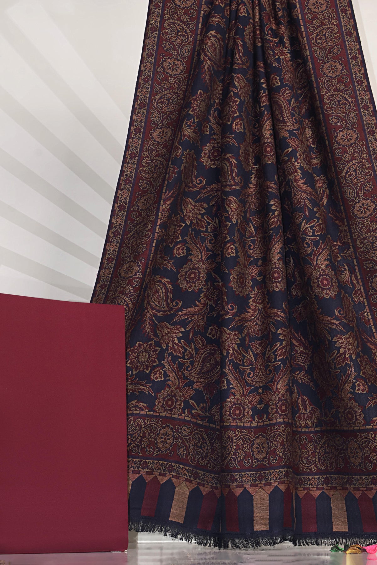 3Piece -Karandi with Pashmina Shawl KP26MR02