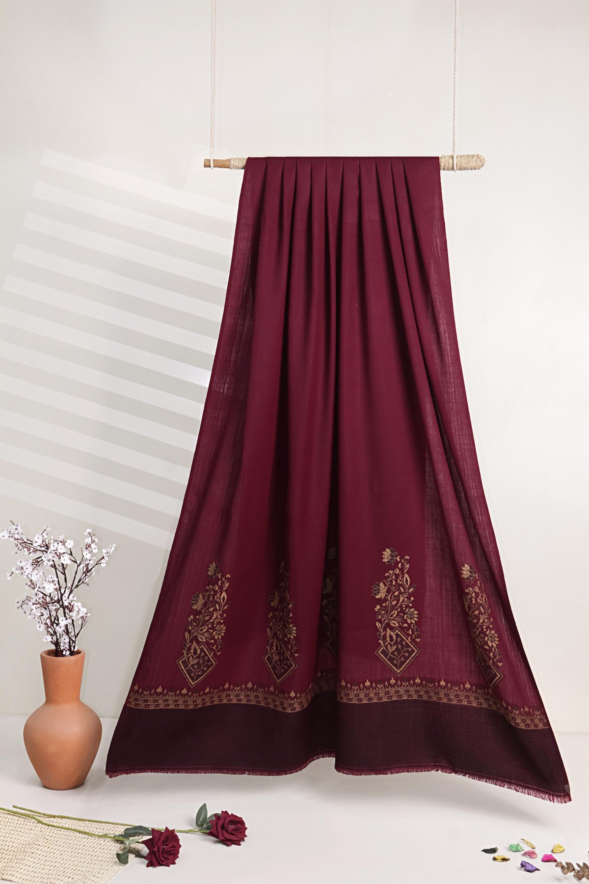 3Piece -Karandi with Pashmina Shawl KP26DMR20