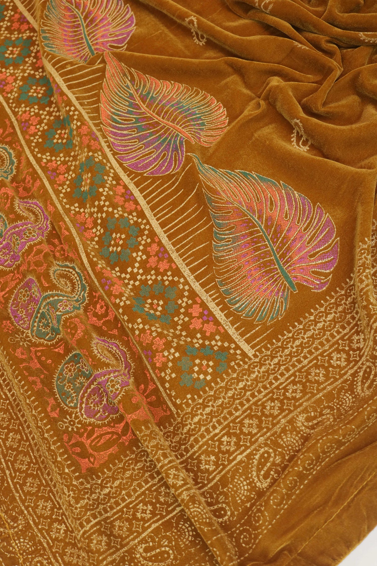 Velvet Screen-Printed Shawl 3576F
