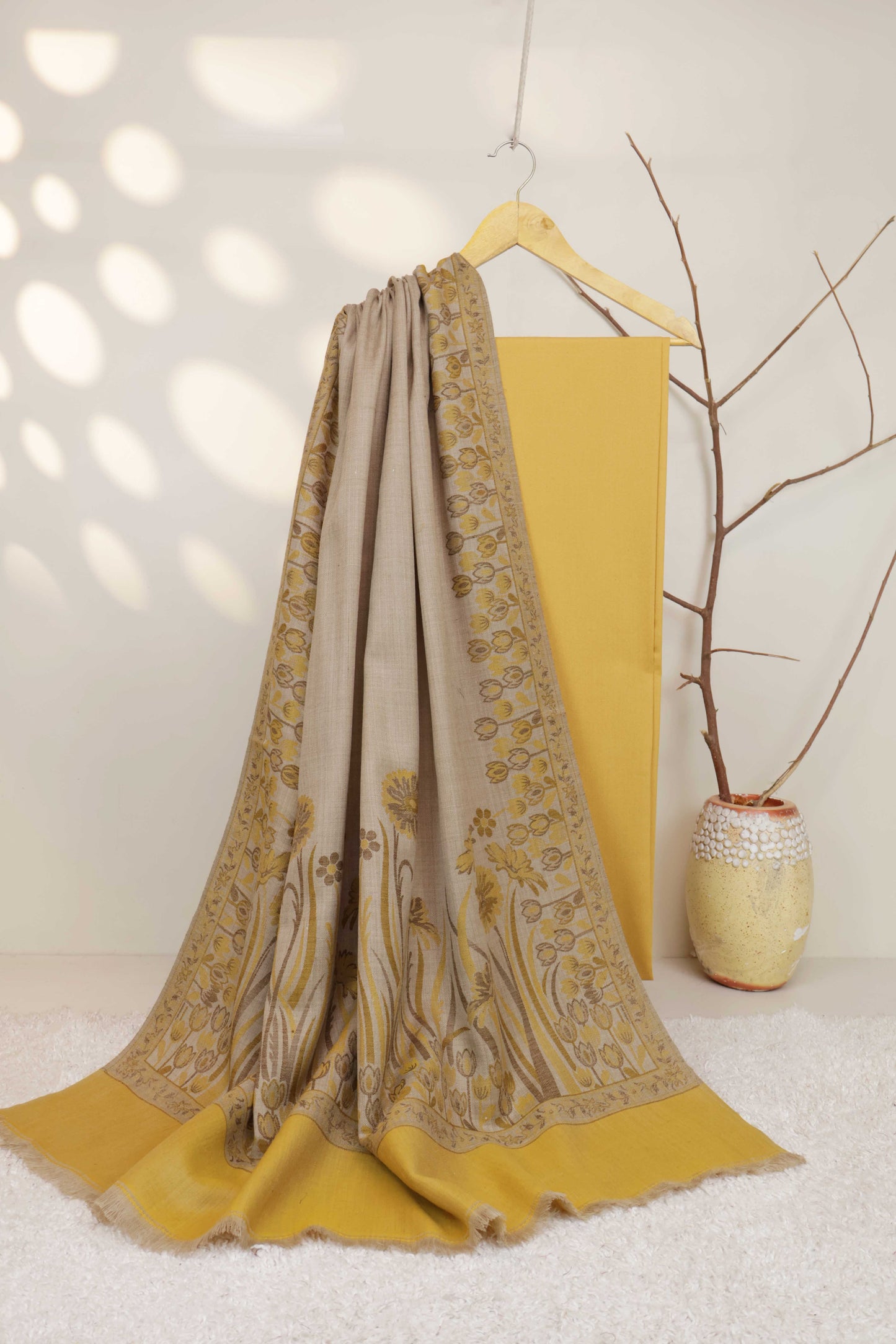 3Piece - Karandi with Pashmina Shawl KPP424