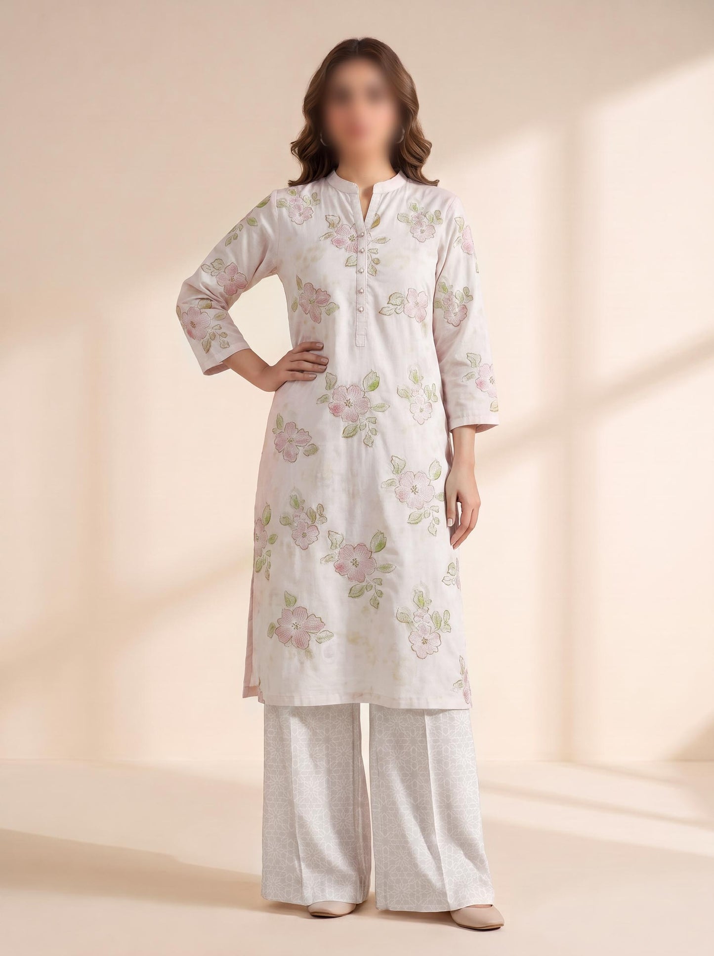 Shirt – Printed Embroidered Lawn L1PE111 A