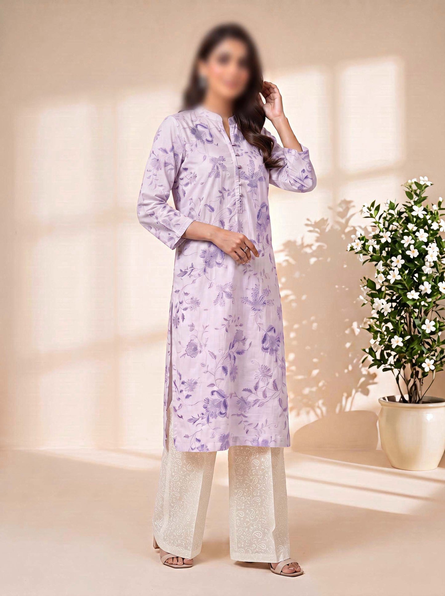 Shirt – Printed Embroidered Lawn L1PE103 A