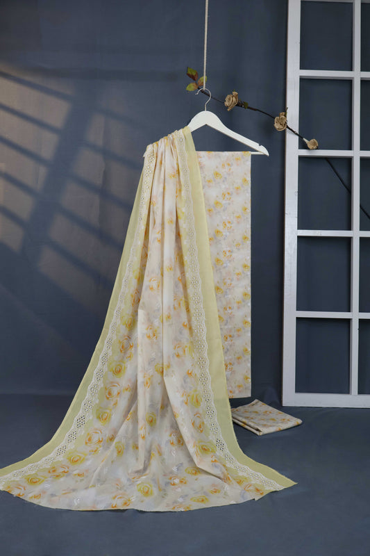 3Piece-Lawn Embroidered Suit R3P03
