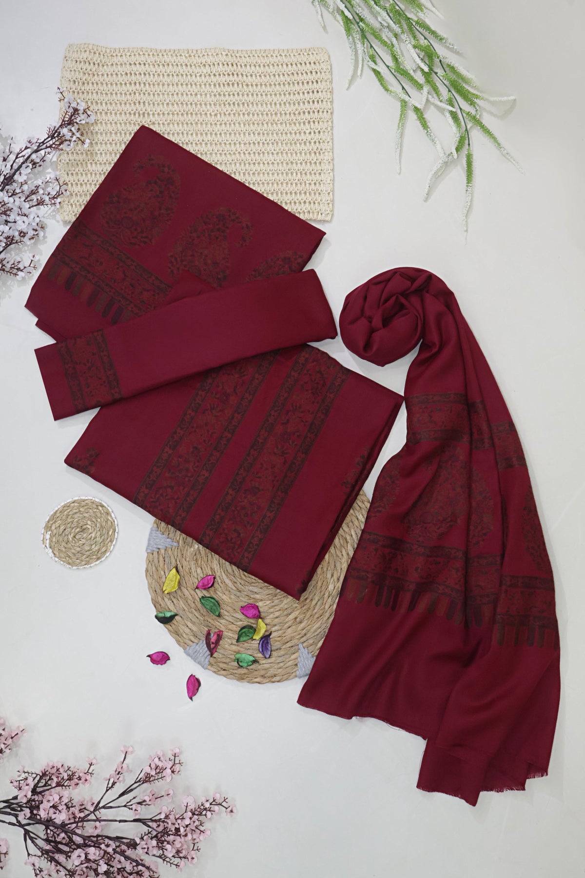 3Piece -Kashmiri Pashmina Suit WA3P23