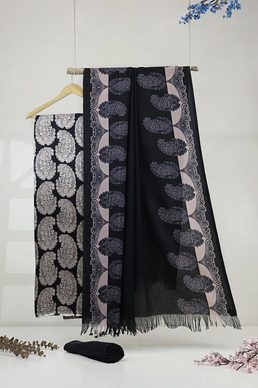 3Piece –  Printed Silk Marina with Pashmina Shawl  SLK3P32