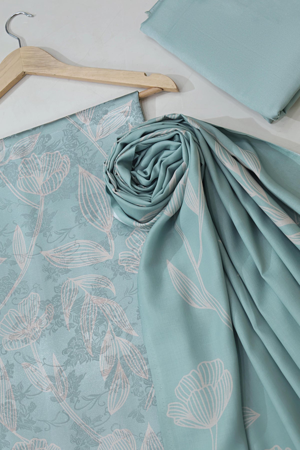 3Piece –  Printed China Patti Marina with Pashmina Shawl  SLK3P22