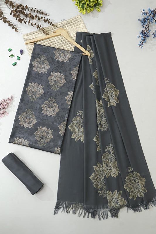 3Piece –  Printed China Patti Marina with Pashmina Shawl  SLK3P24