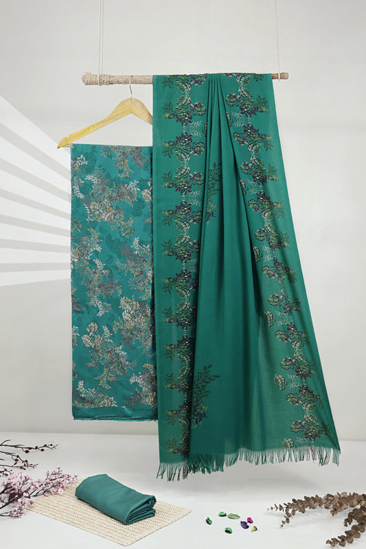 3Piece –  Printed China Patti Marina with Pashmina Shawl  SLK3P19