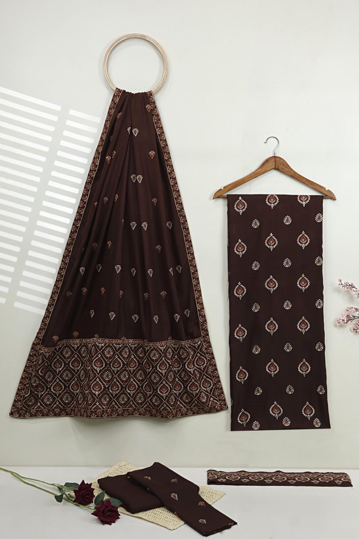 3Piece - Embroidered Pure Marina Suit WWRV1006