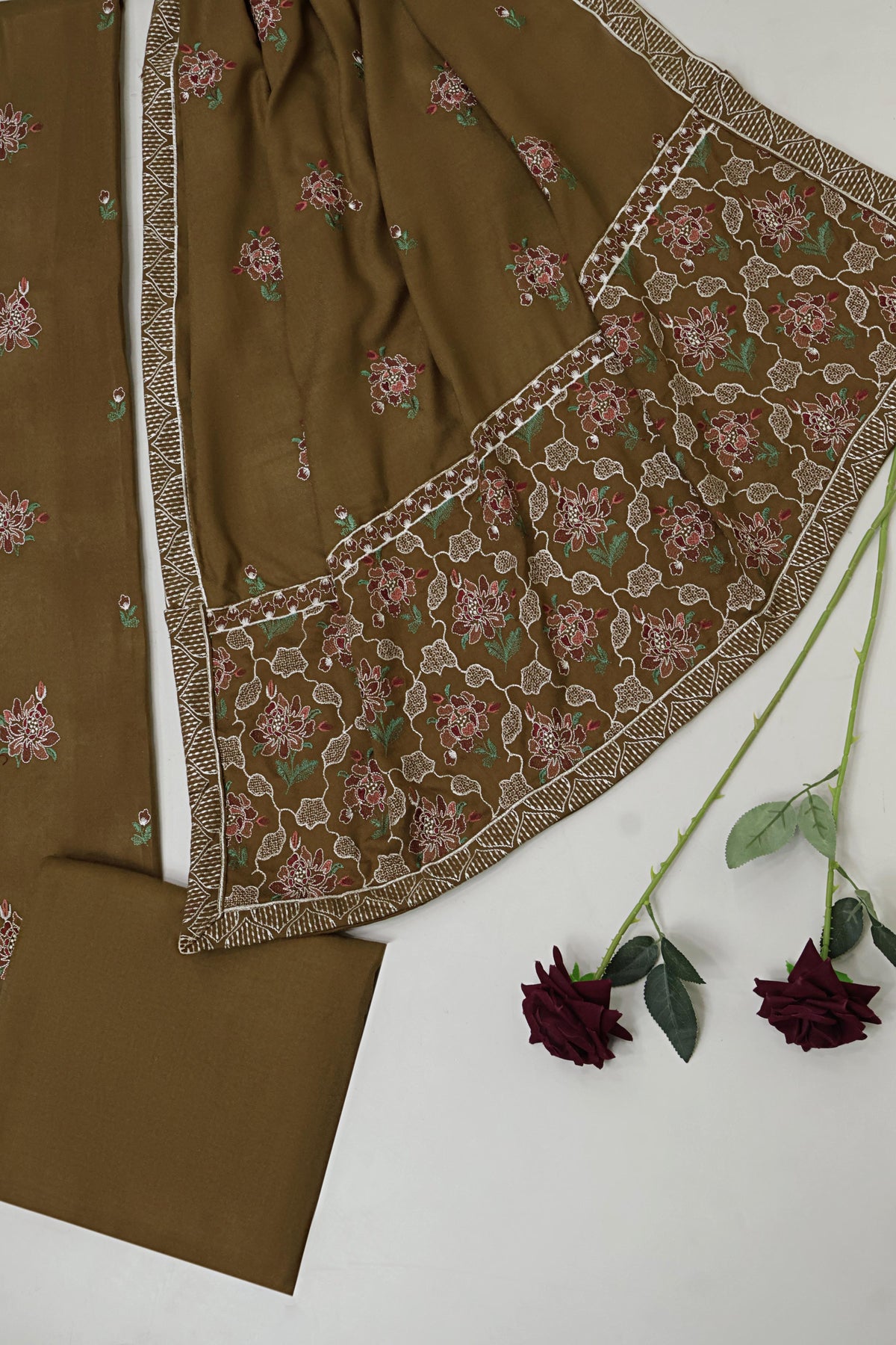3Piece - Embroidered Pure Marina Suit WWRV1004