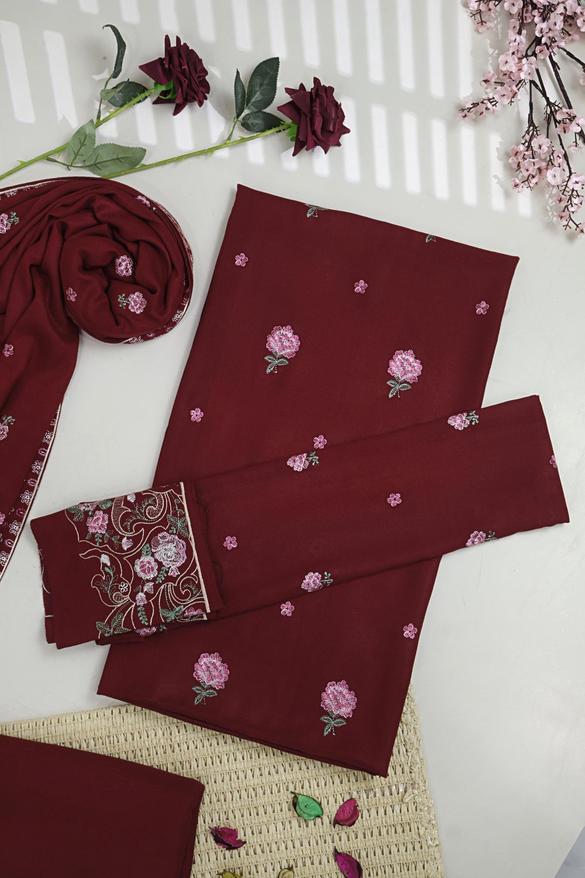 3Piece - Embroidered Pure Marina Suit WWRV1002