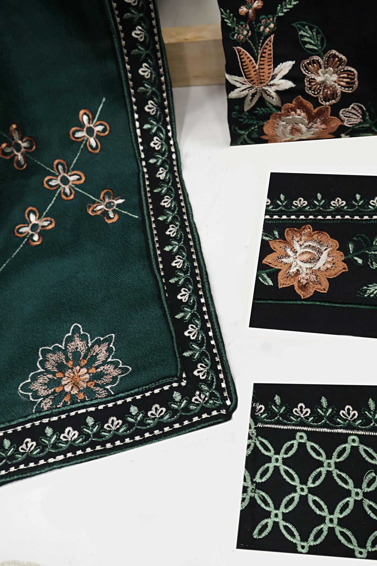 3Piece - Embroidered Dhank Marina Suit WWRV305