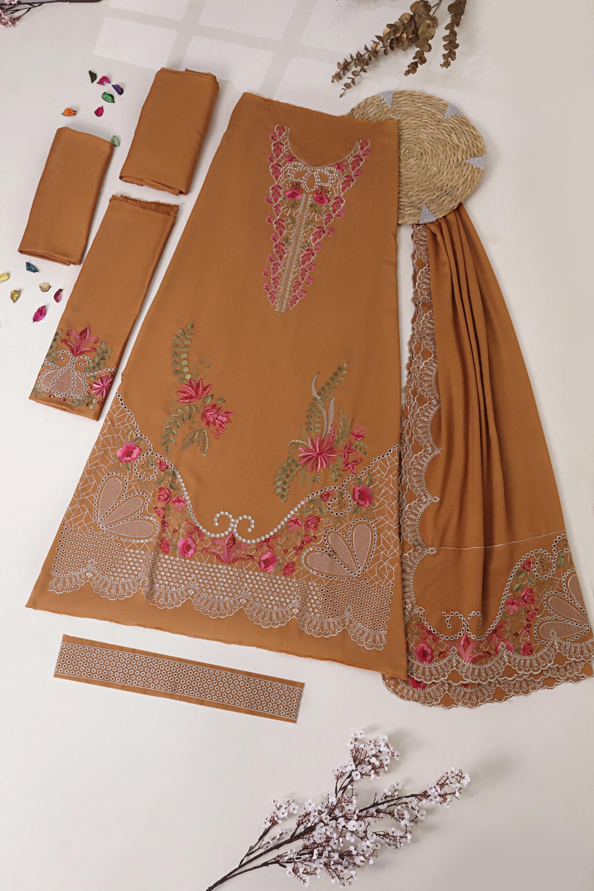 3Piece - Embroidered Karandi Suit WWRV104