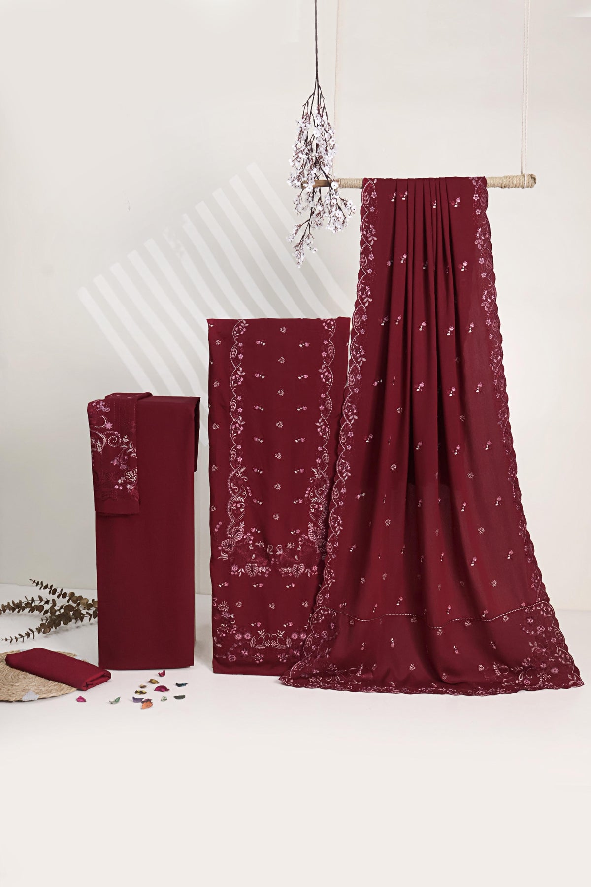 3Piece - Embroidered Karandi Suit WWRV107
