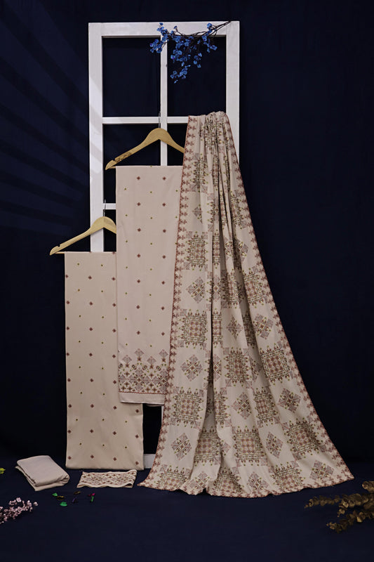 3Piece - Embroidered Karandi Suit WWRV2704