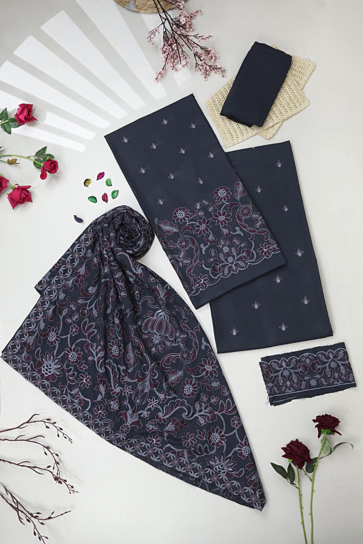 3Piece - Embroidered Karandi Suit WWRV2706