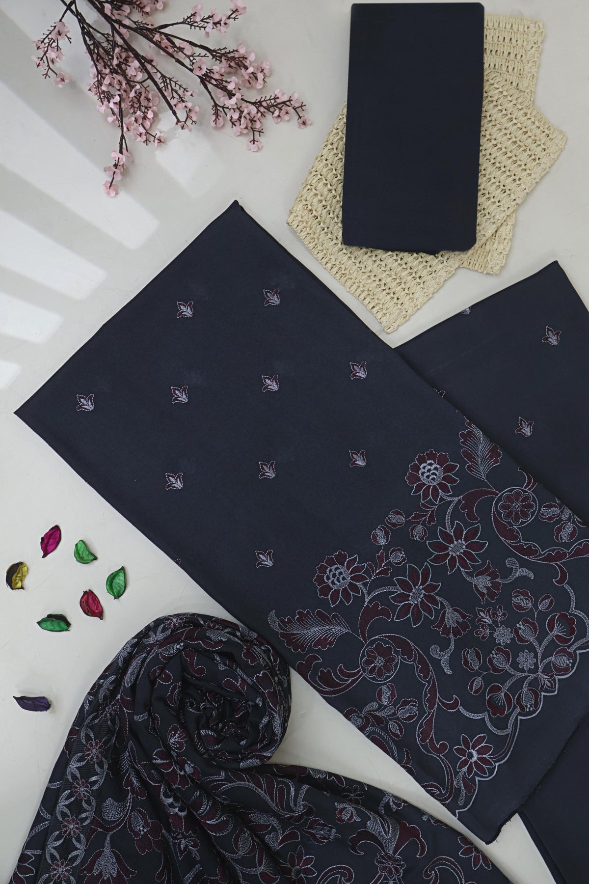 3Piece - Embroidered Karandi Suit WWRV2706
