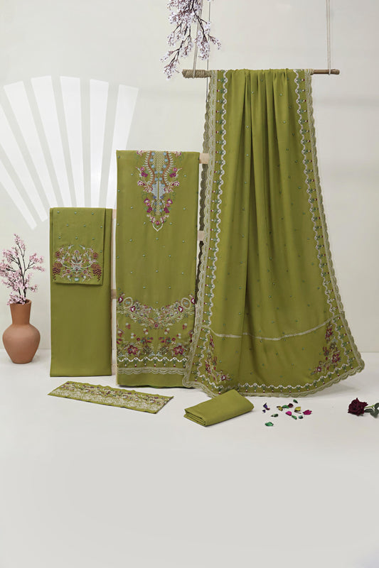 3Piece - Embroidered Karandi Suit WWRV101