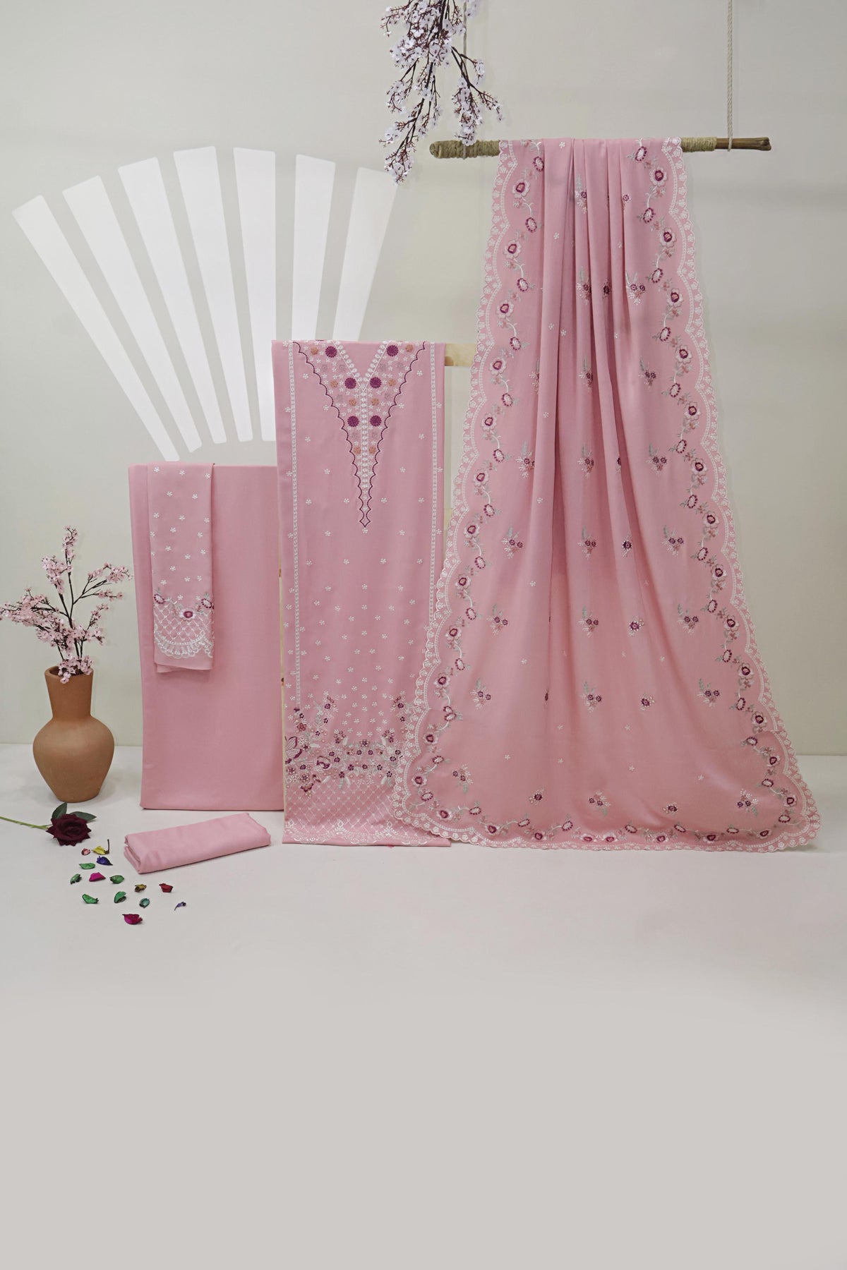 3Piece - Embroidered Karandi Suit WWRV103