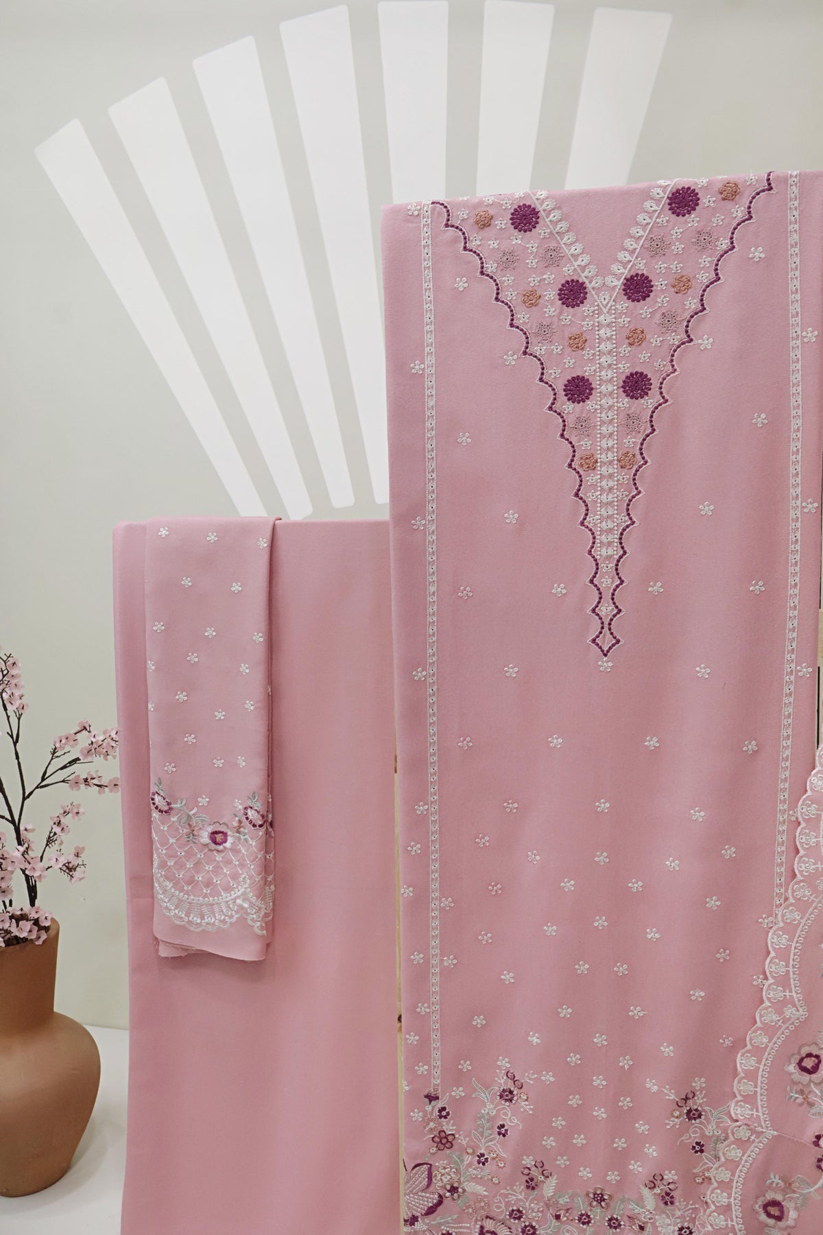 3Piece - Embroidered Karandi Suit WWRV103