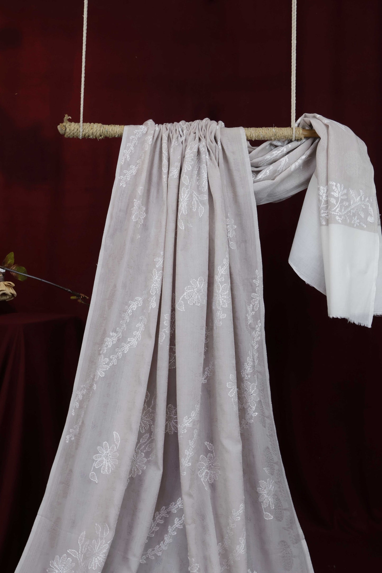 Handmade Embroidered Lawn Shawl HLSH57