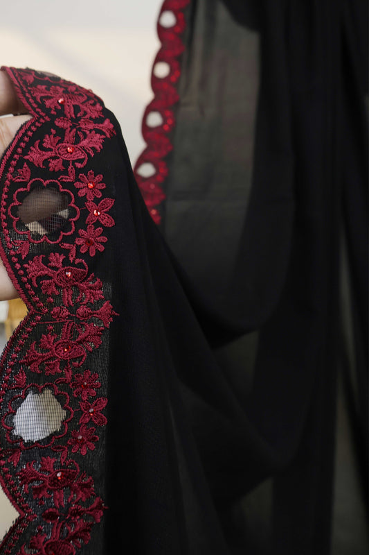 Embroidered Boarder Shawl HLSH69