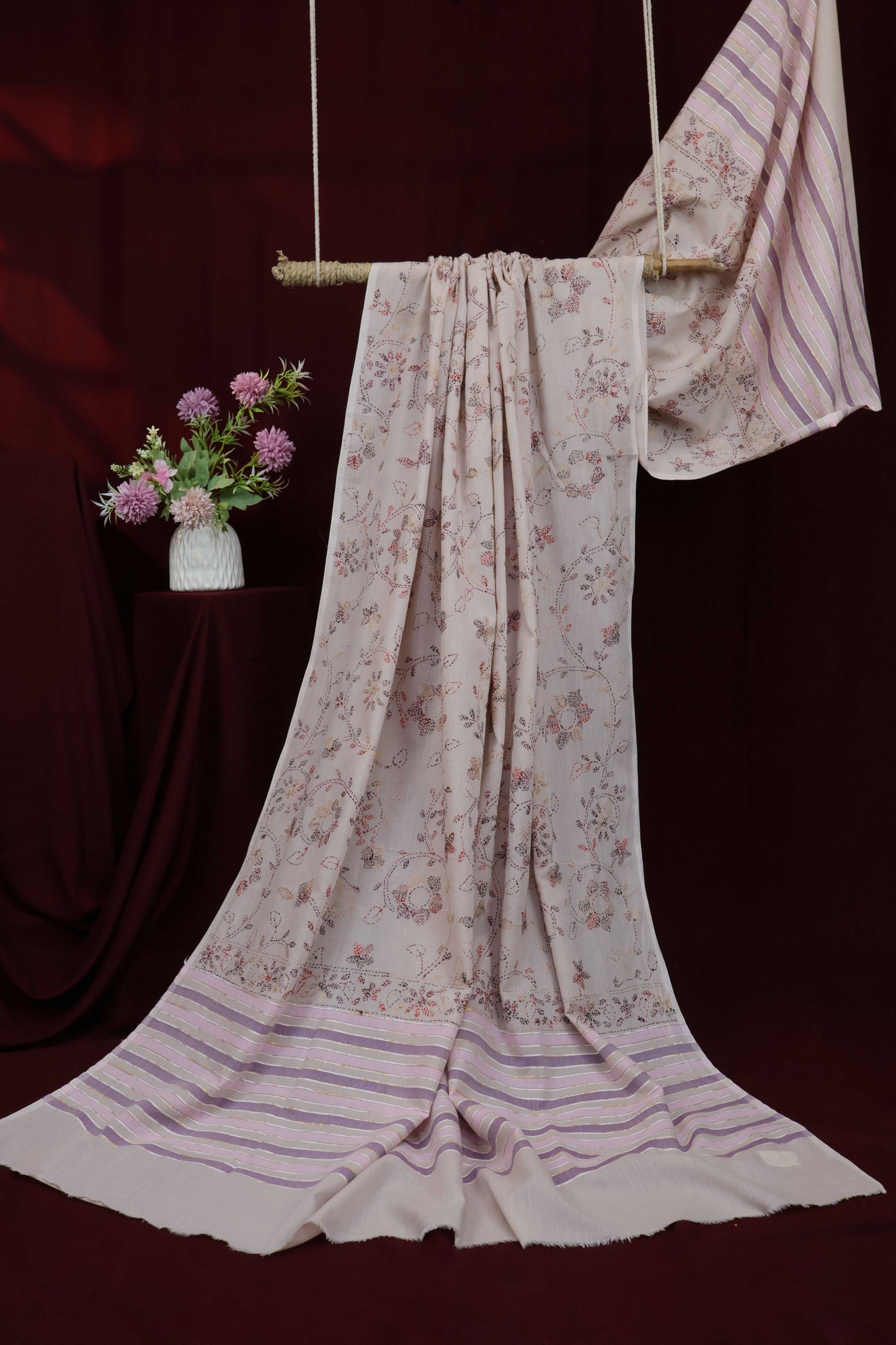 Handmade Embroidered Lawn Shawl HLSH116