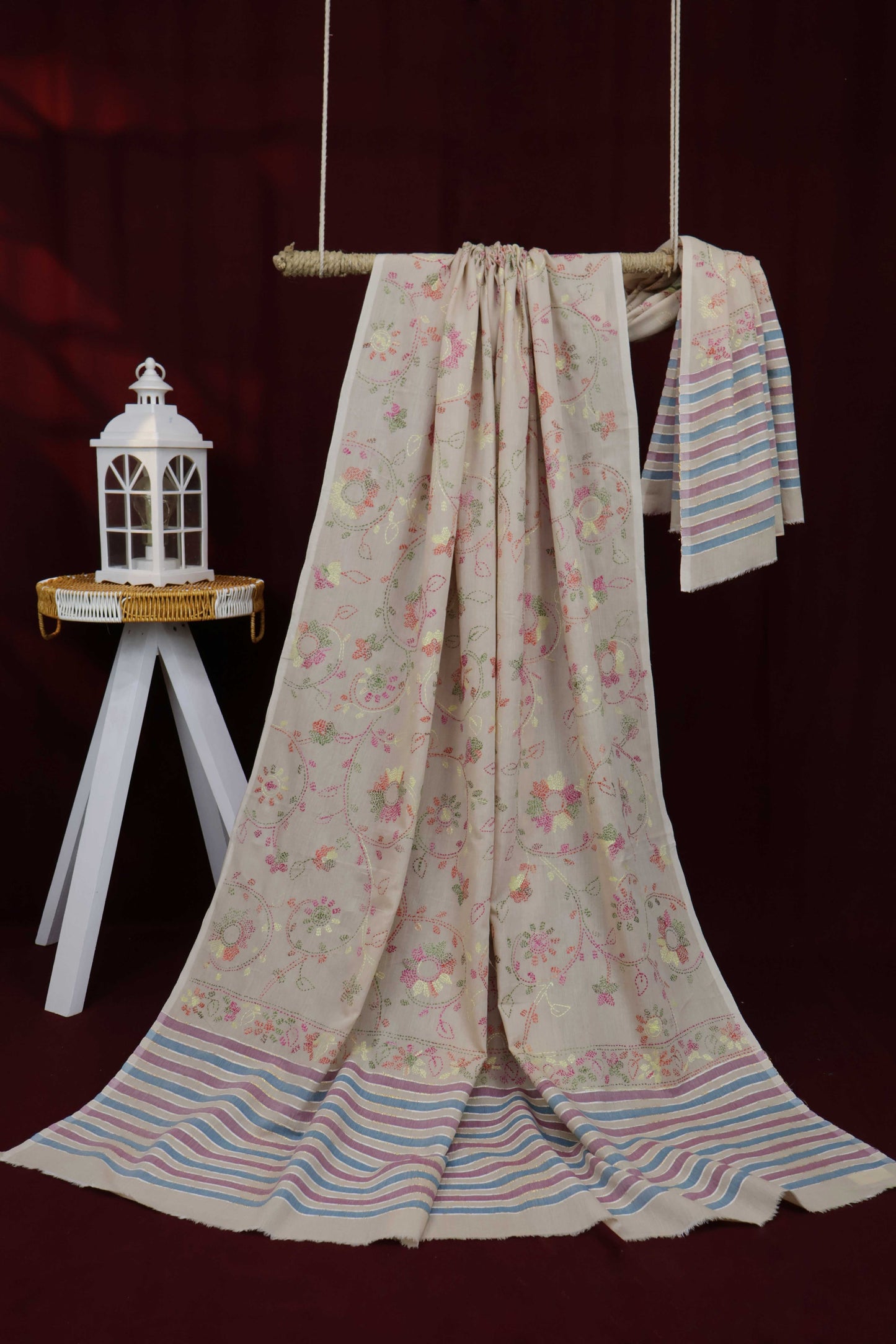 Handmade Embroidered Lawn Shawl HLSH112