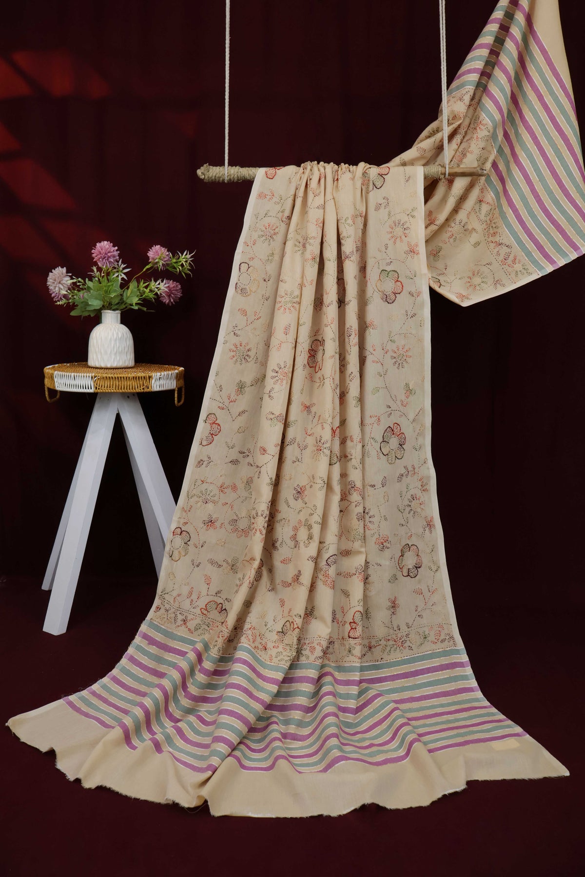 Handmade Embroidered Lawn Shawl HLSH113
