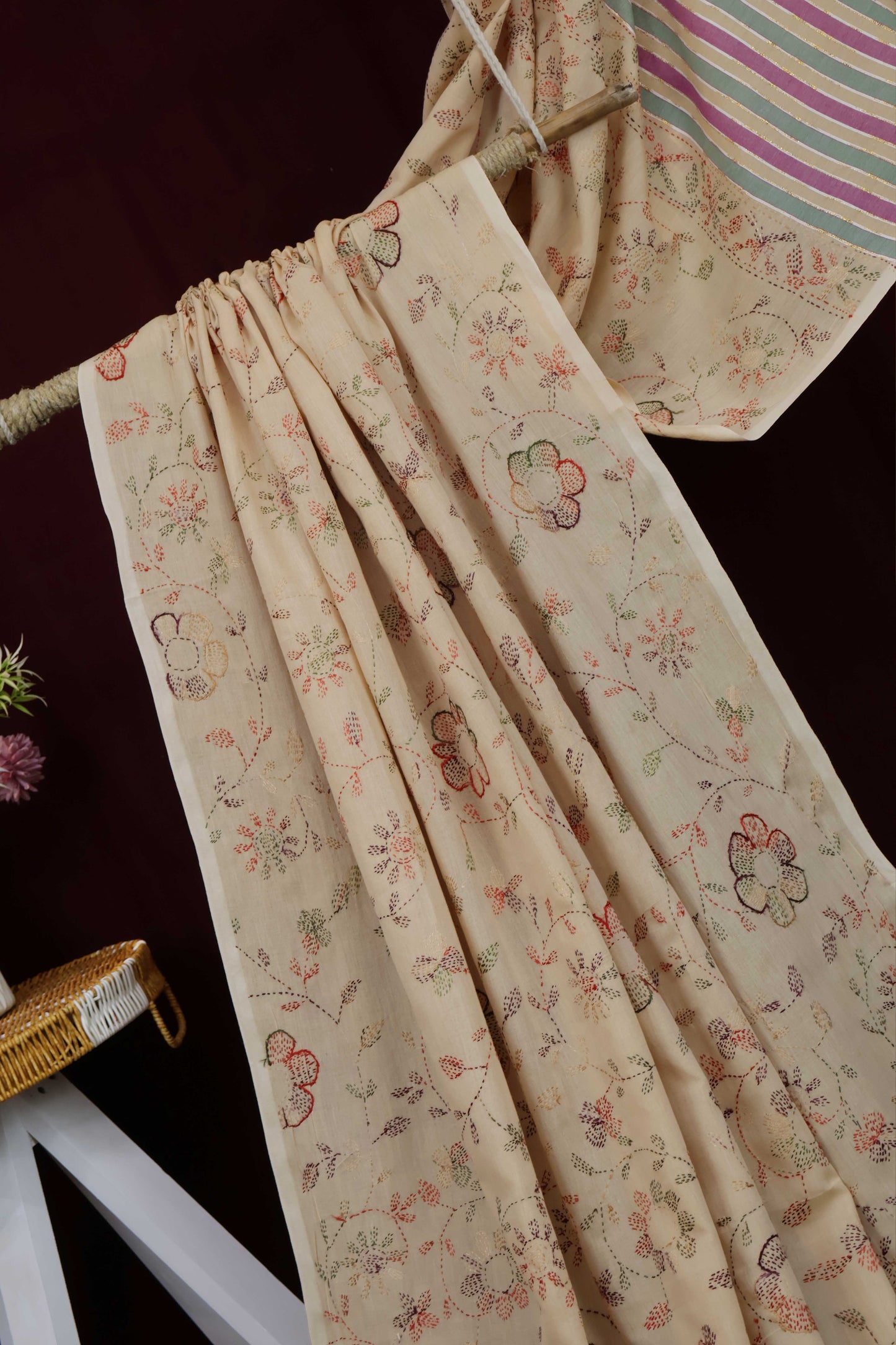 Handmade Embroidered Lawn Shawl HLSH113