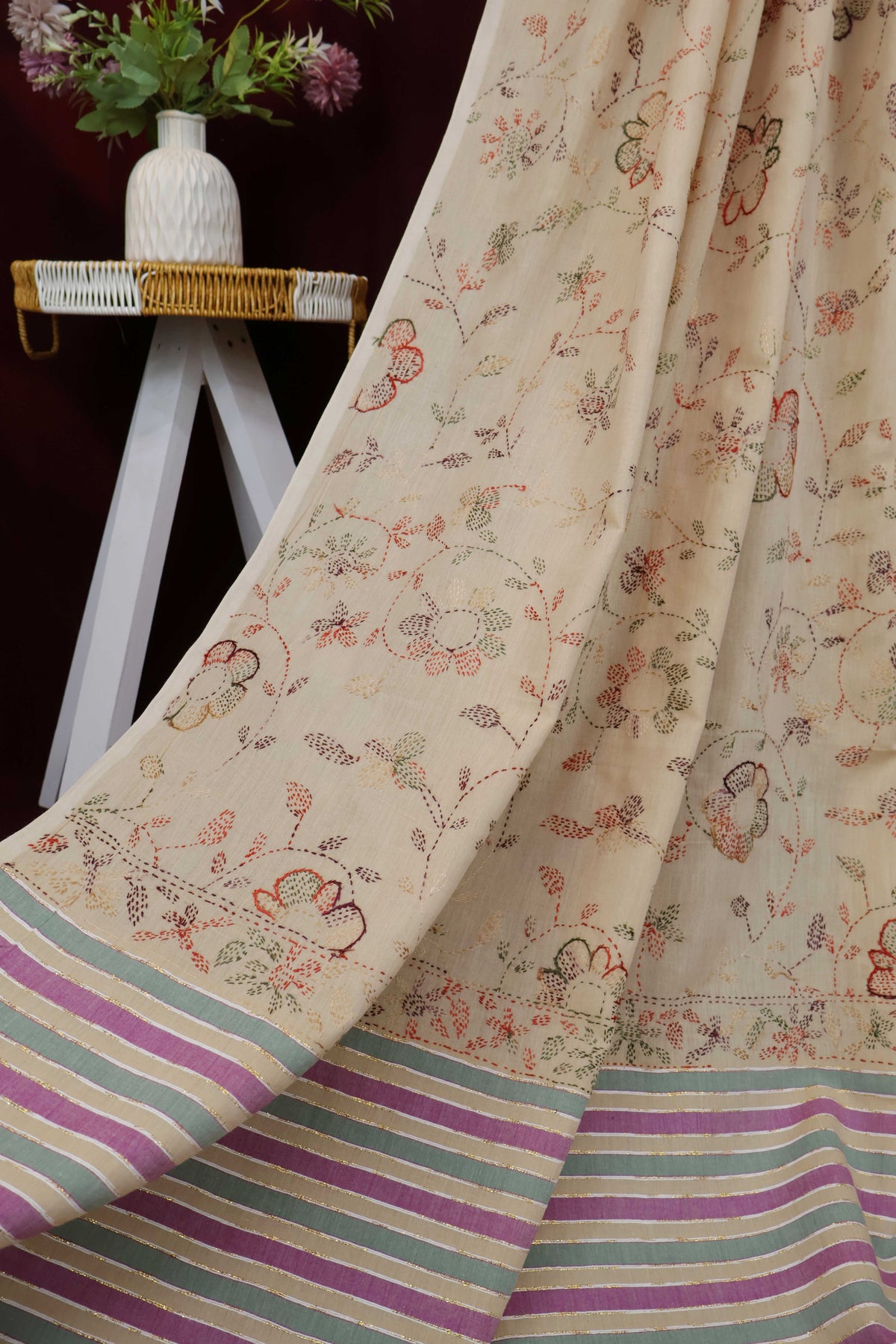 Handmade Embroidered Lawn Shawl HLSH113