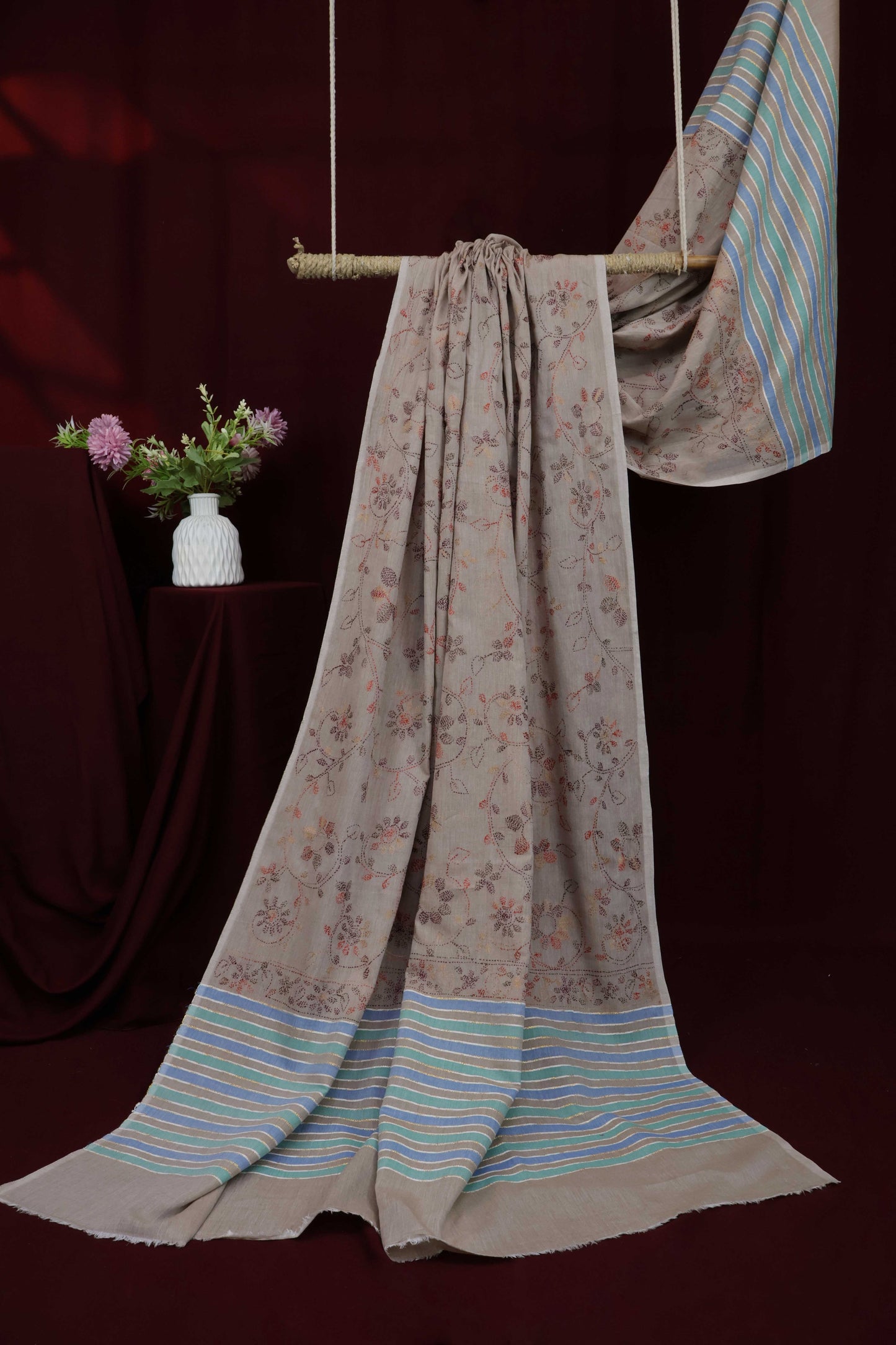Handmade Embroidered Lawn Shawl HLSH115