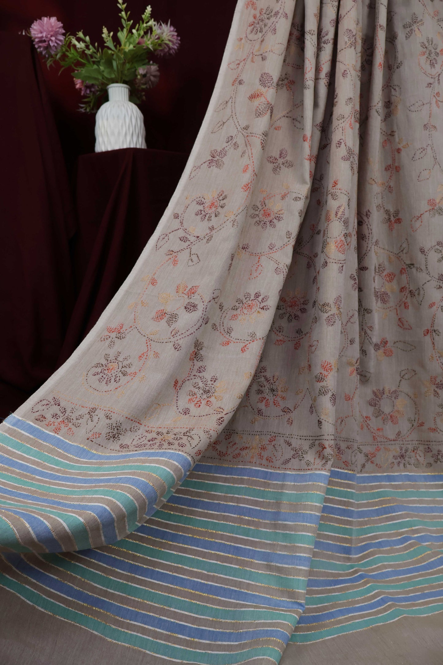 Handmade Embroidered Lawn Shawl HLSH115