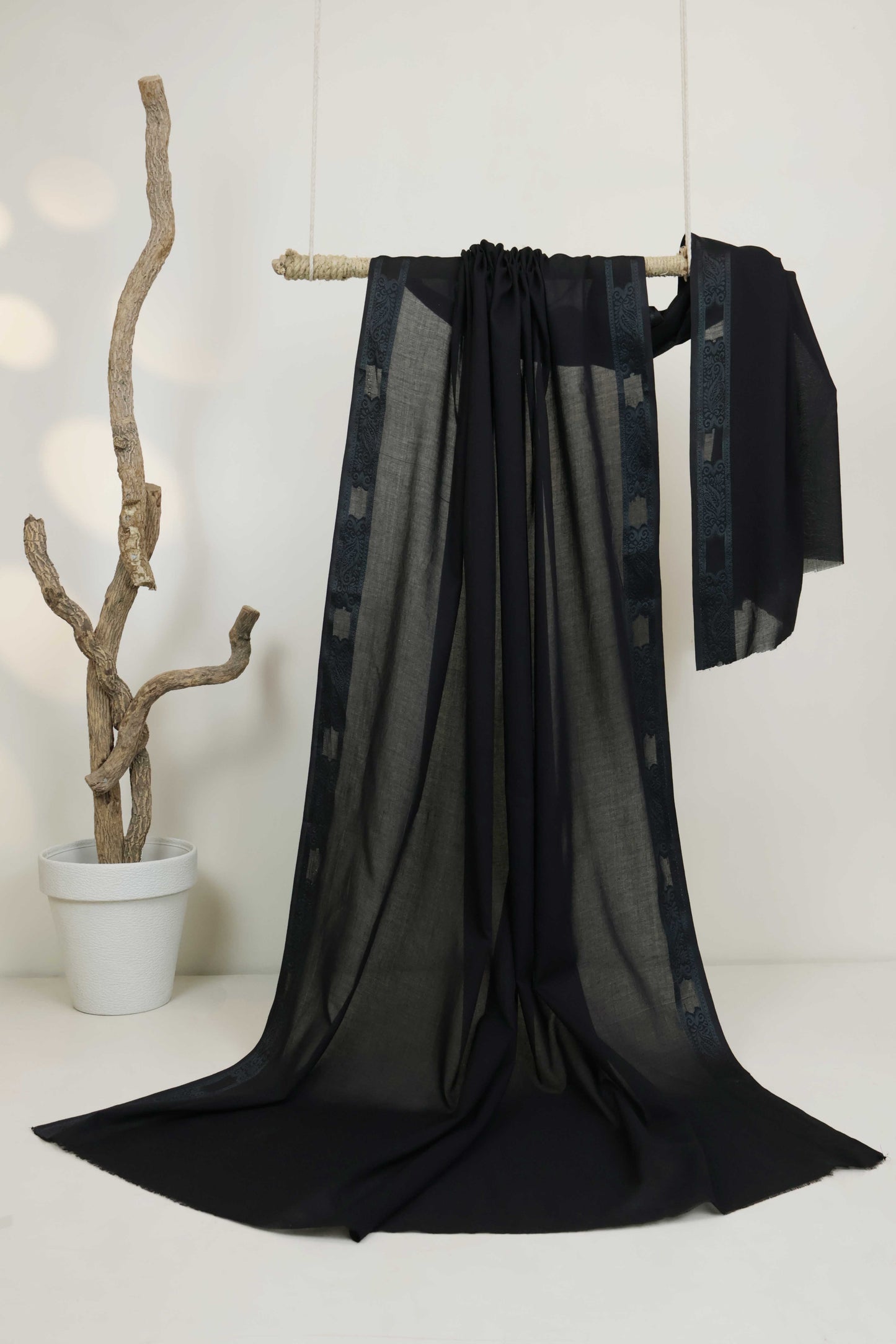 Jacquard Border Lawn Shawl HLSH140