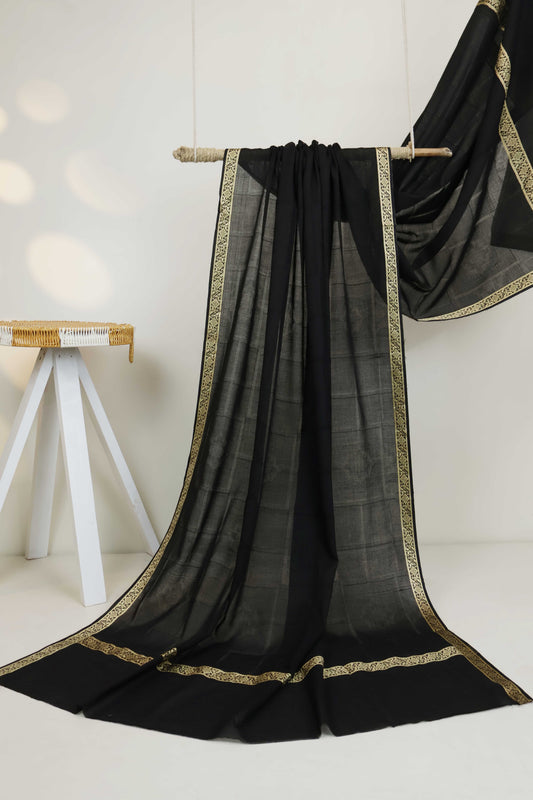 Jacquard Border Lawn Shawl HLSH136