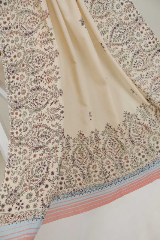 Handmade Embroidered Lawn Shawl HLSH87