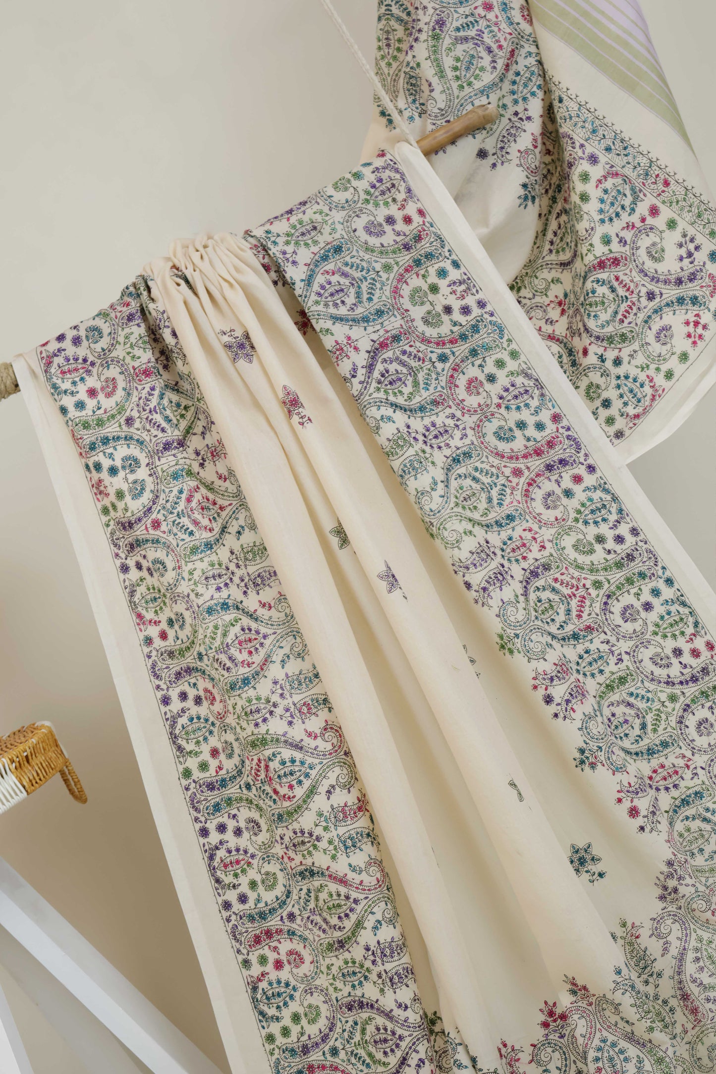 Handmade Embroidered Lawn Shawl HLSH85