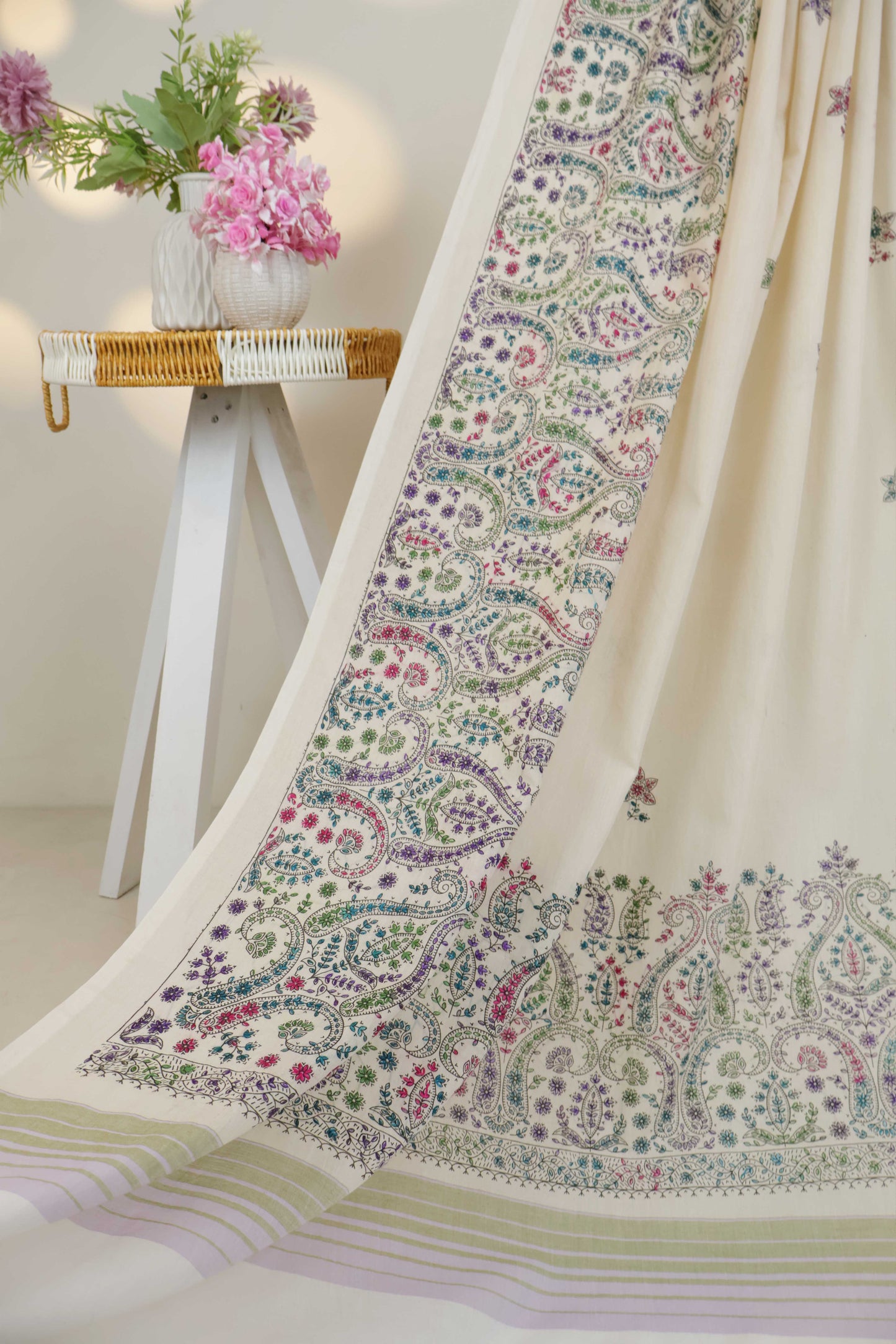 Handmade Embroidered Lawn Shawl HLSH85