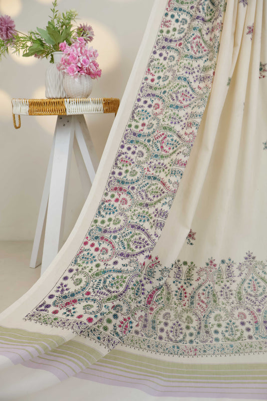 Handmade Embroidered Lawn Shawl HLSH85