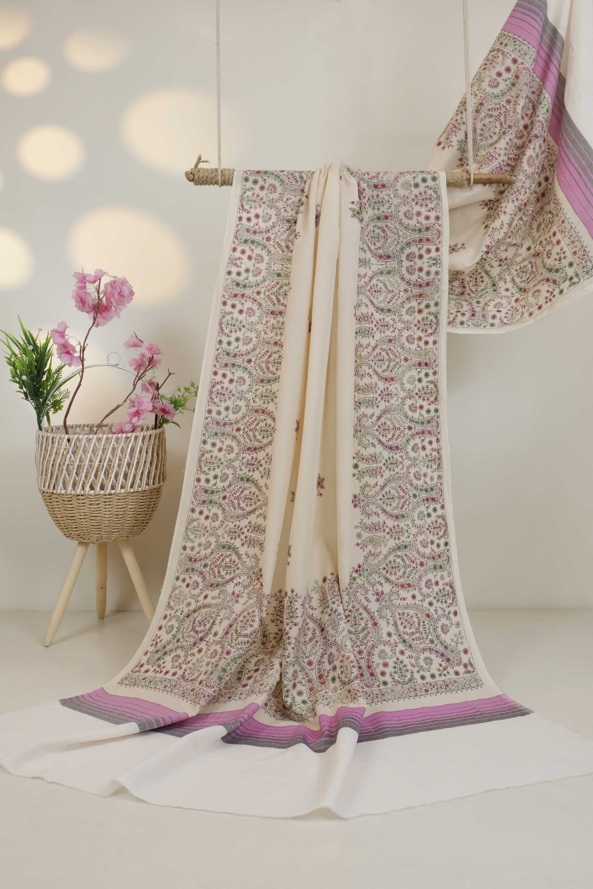Handmade Embroidered Lawn Shawl HLSH89