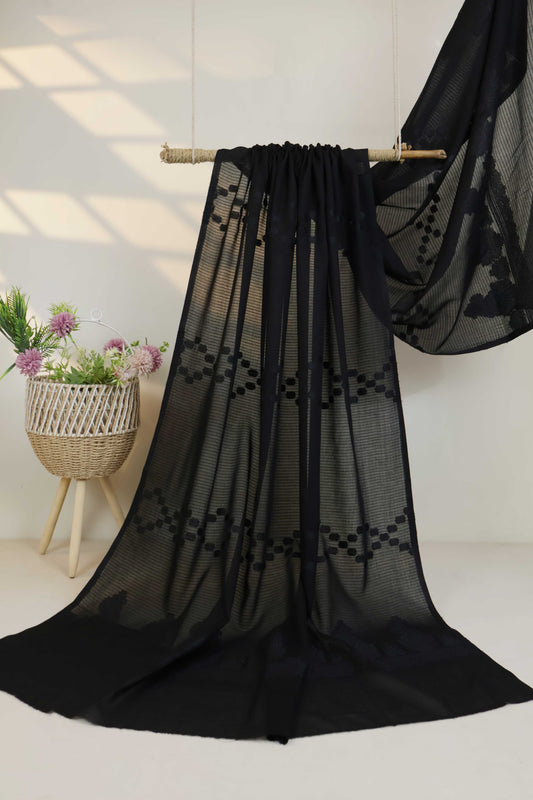 Self Jacquard Lawn Shawl HLSH235